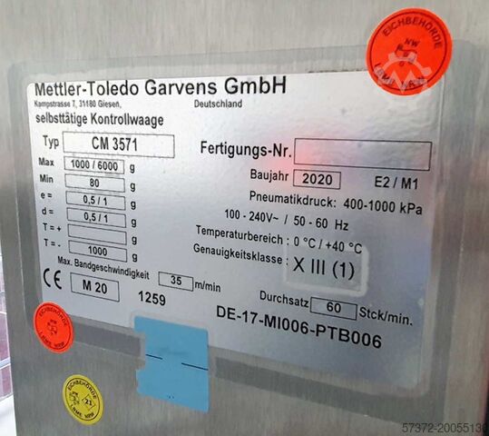 Checkweigher Mettler Toledo AdvancedLine CM 3571