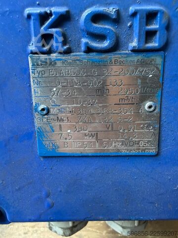 Wasserpumpe KSB ETABLOC G 32-200/752 pompa odśrodkow KSB ETABLOC G 32-200/752 pompa odśrodkow
