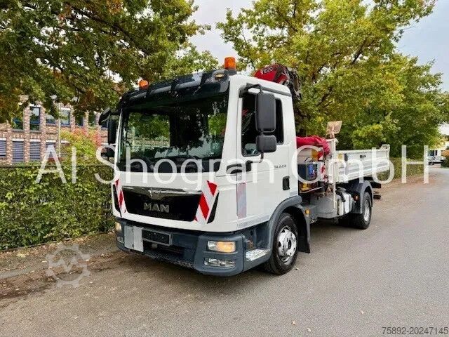 3-sided tipper MAN TGL 12.250 Kipper Mit Kran HMF 1020-K2 Funk/Eu6