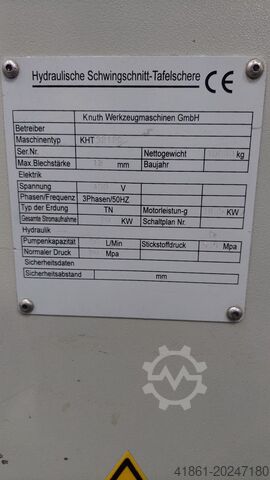 Hydraulic plate shears KNUTH KHT 32-12