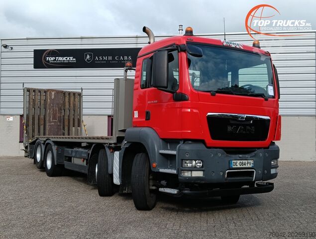 Flatbed MAN TGS 35.360 8x2 - Machine transporter, Oprijwage...
