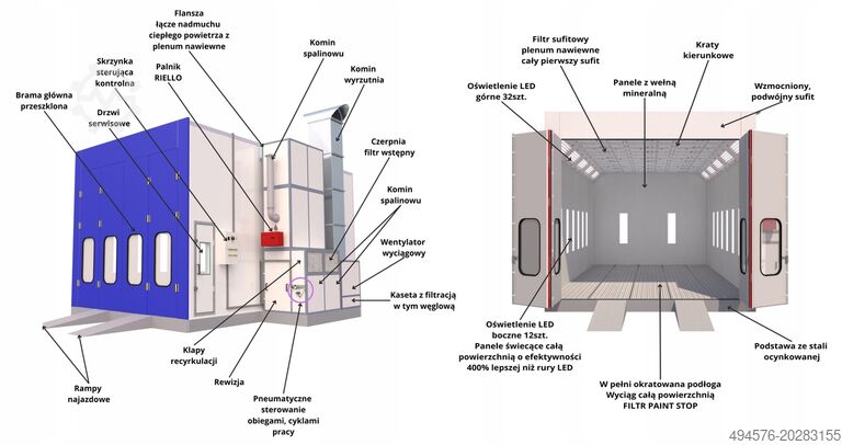 Lackierkabine 12x5x5 m mit Unterbau ABC-Group