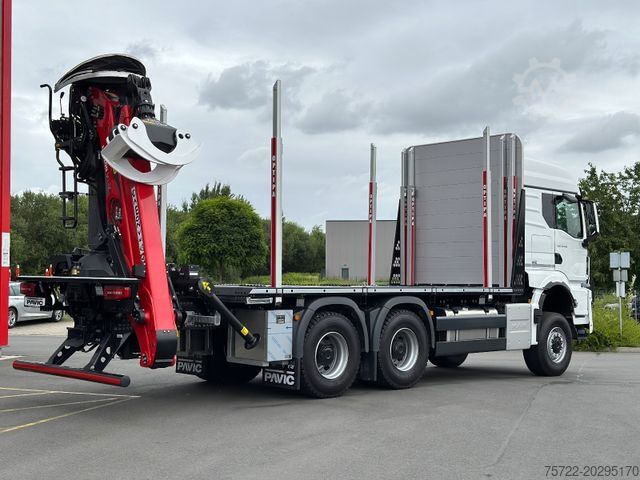 Holztransporter LKW MAN TGS 33 520 6x6BL Kurzholz Plattform Epsilon Kran