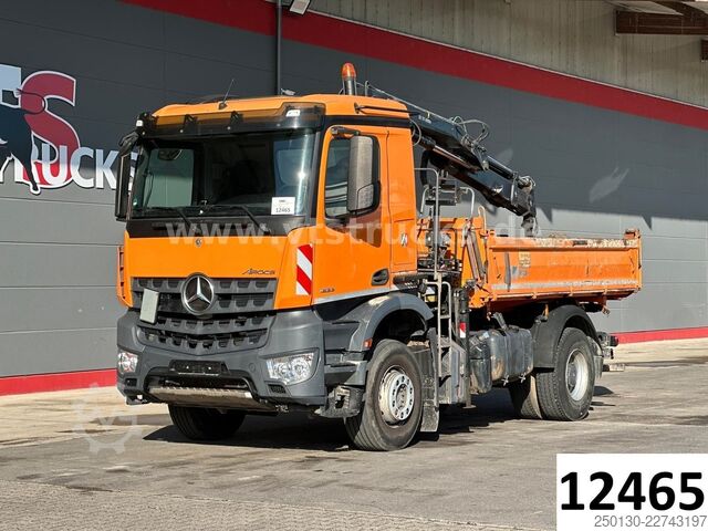 Dreiseitenkipper LKW MERCEDES-BENZ Arocs 1833K 4x2 Meiller-DSK mit Hiab Ladekran