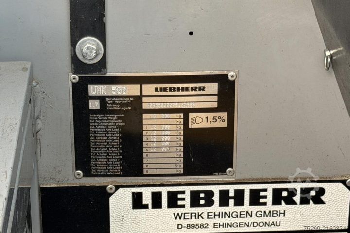 Truck mounted crane Liebherr MK100-UMK500 / Swiss-Vehicle