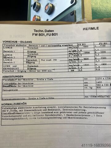 Tool milling machine Hermle FU 801