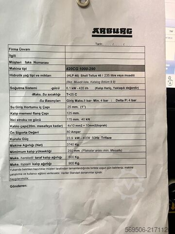 Injection molding machine ARBURG ALLROUNDER 420 C