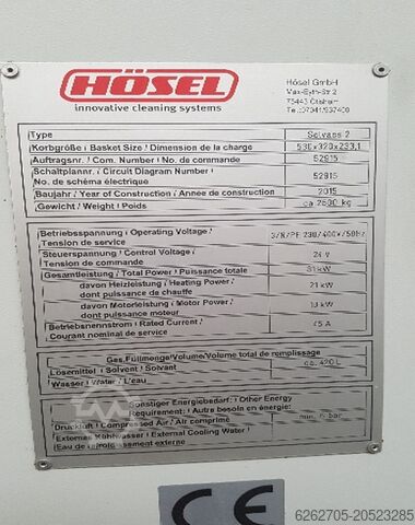 Ultrasonic cleaning system HOSEL SOLVACS 2