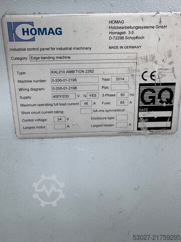 Kantenanleimmaschine HOMAG KAL 210