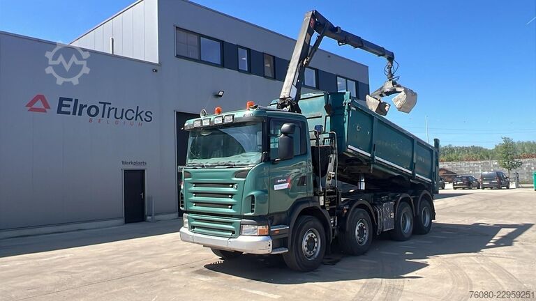 Tipper with crane Scania G 380 (EURO 5 / BIG HUB / STEEL SUSP. / HMF 164...