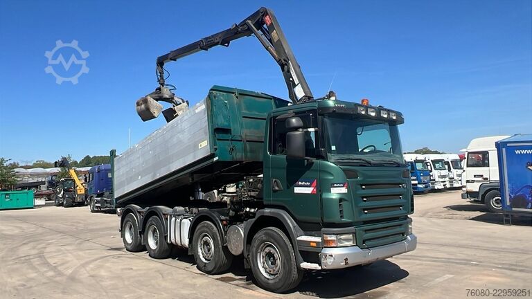 Tipper with crane Scania G 380 (EURO 5 / BIG HUB / STEEL SUSP. / HMF 164...