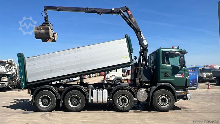 Tipper with crane Scania G 380 (EURO 5 / BIG HUB / STEEL SUSP. / HMF 164...