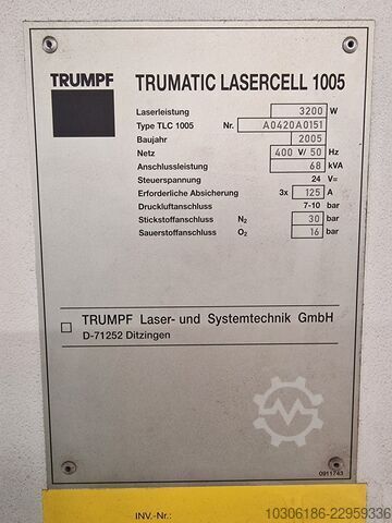 3D laser cutting and welding system TRUMPF TRUMATIC LASERCELL 1005 (TLC 1005)