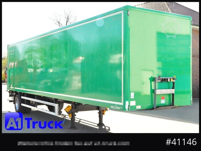 Box semitrailer SPIER SGL 110, City, 1 Achs, LBW 3 Tonnen, TÜV 05/2027