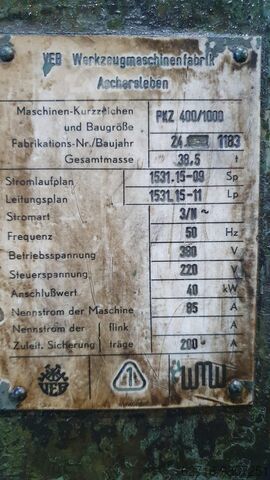 Eccentric press ERFURT 400 ton PKZ 400/1000
