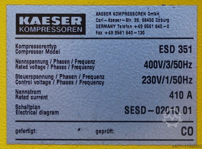 Schraubenkompressor ESD351 Kaeser Kaeser ESD351