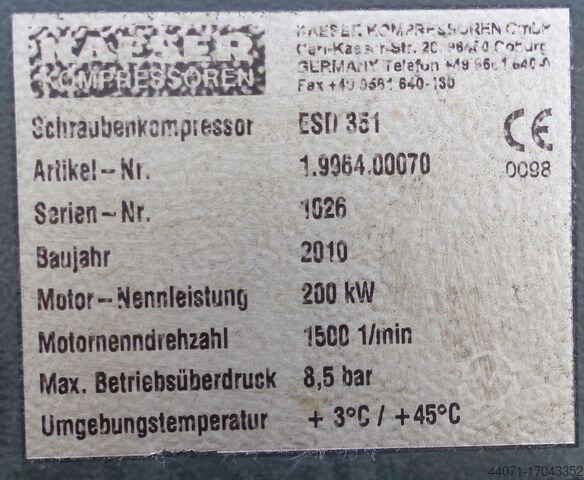 Schraubenkompressor ESD351 Kaeser Kaeser ESD351