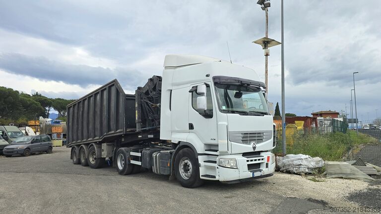 Road tractor with crane semi-trailer Renault truck 460