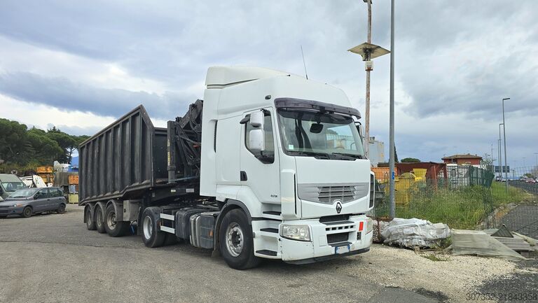 Road tractor with crane semi-trailer Renault truck 460