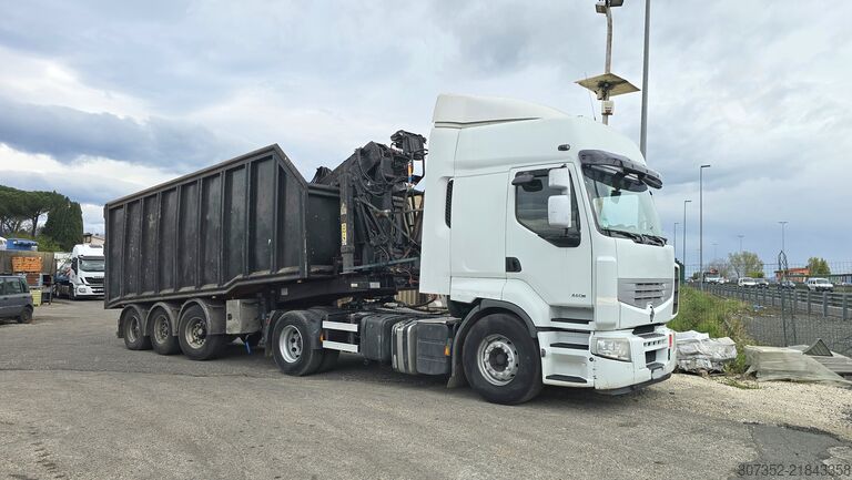 Road tractor with crane semi-trailer Renault truck 460