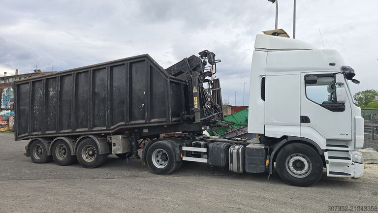 Road tractor with crane semi-trailer Renault truck 460