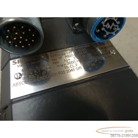 Control unit Siemens 1FT6044-1AF71-4EG1 Motor SN: YFR925124601001