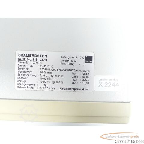 Component Burster Digimaster 9181 Typ: 9181-V3014 SN: 275508 - ! -