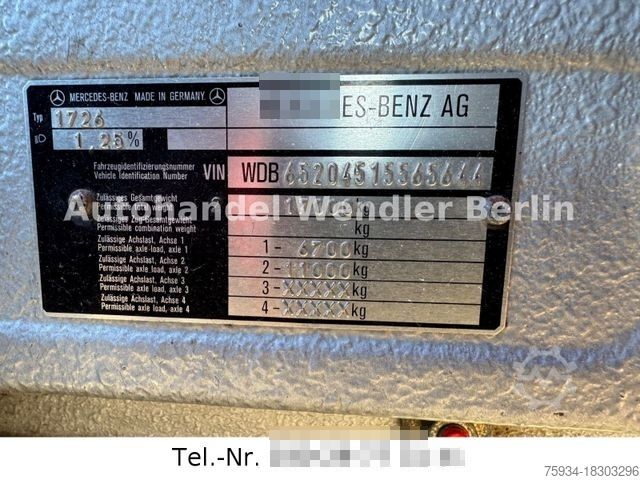 Vacuum tank truck MERCEDES-BENZ 1726 LF24 4x2 Tank 3000l 8-Gang Split Dachwerfer