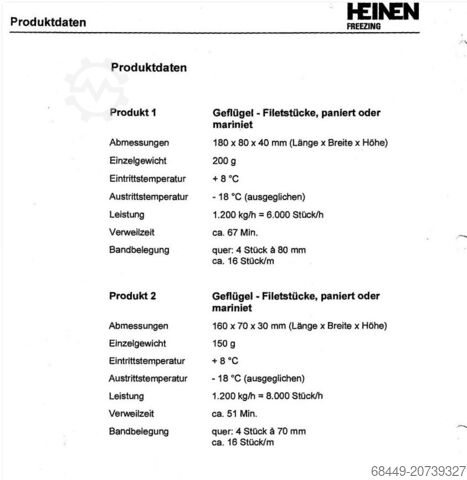 Arctic Spiral Froster Typ SF 6.6-11-32 S Heinen Arctic Spiral Freezer Type SF 6.6-11-32
