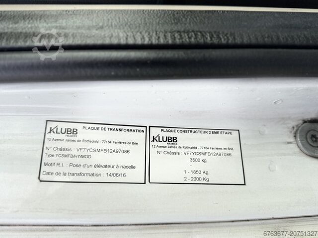 Citroën Jumper 2.2HDI Auto-Hebebühne, Arbeitsbühne mit 12,5 m Arbeitshöhe, Baujahr 2016 CITROËN Jumper 2.2HDI Autohoogwerker Arbeitsbuhne 12.5mtr werkhoogte 2016