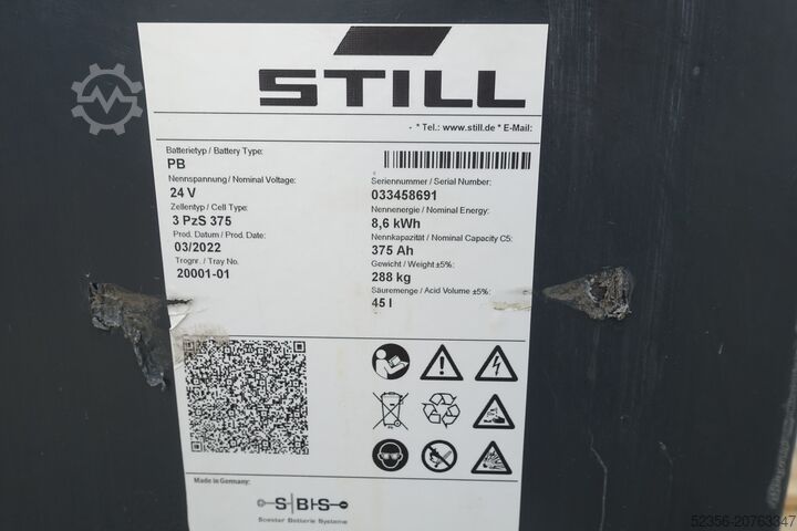 Staplerbatterie SBS / Still Staplerbatterie 24V 3PzS375 96% C-5