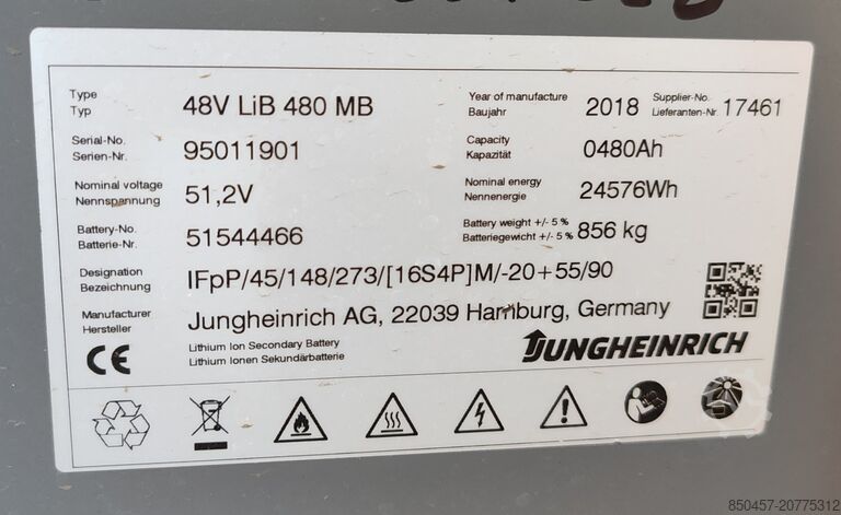 Elektrisch – 3 Räder Jungheinrich EFG 216k 5m/ 2018y/ 7589mh