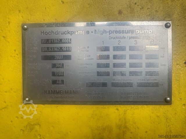 1000bar 193l Hochdruckwasserstrahlanlage Hammelmann HDP 362