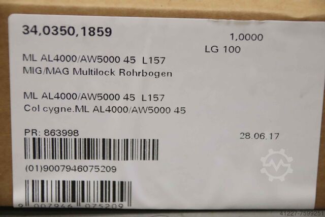 MIG/MAG Rohrbogen Fronius ML AL3000/AW4000 45 L157