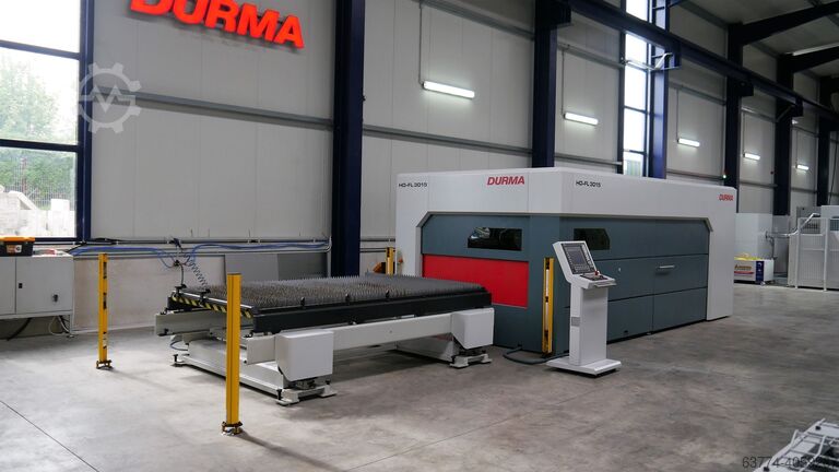 Demonstration laser cutting machine Durma HD-F 3015 Fiber mit Regalsystem 6 kW