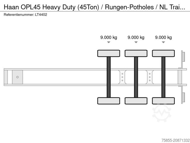 Flatbed Haan OPL45 Heavy Duty (45Ton) / Rungen-Potholes / NL...