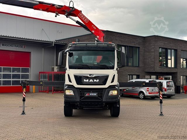 Three-sided tipper truck MAN 18.430 TGS Kran Fassi F155, Kipper