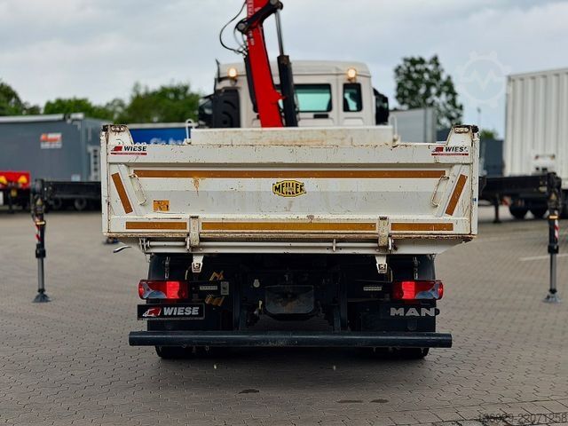 Three-sided tipper truck MAN 18.430 TGS Kran Fassi F155, Kipper