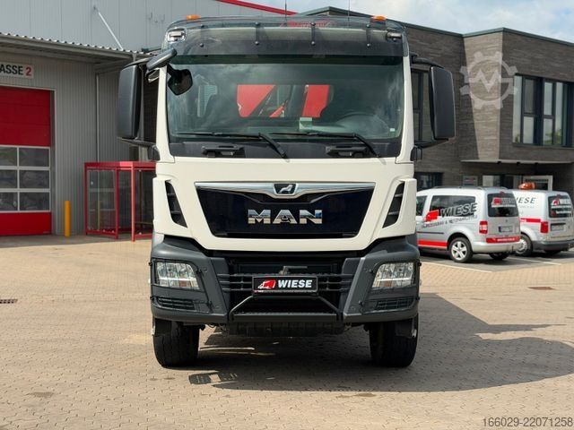 Three-sided tipper truck MAN 18.430 TGS Kran Fassi F155, Kipper