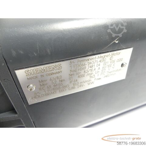 Control unit Siemens 1FT5066-1AG71-4EB0 AC-VSA-Motor SN: EH269748104001