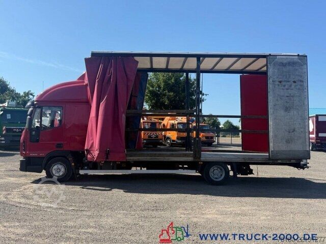 Flatbed truck with tarp Iveco 80E22 Jumbo Schiebeplane L+R Gr. Haus AHK Klima