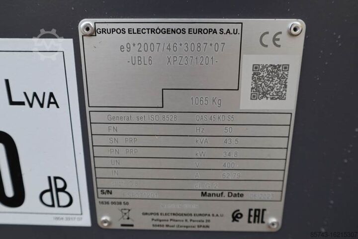 Aggregat Atlas Copco QAS 45 KD S5 Valid inspection, *Guarantee! Diesel,