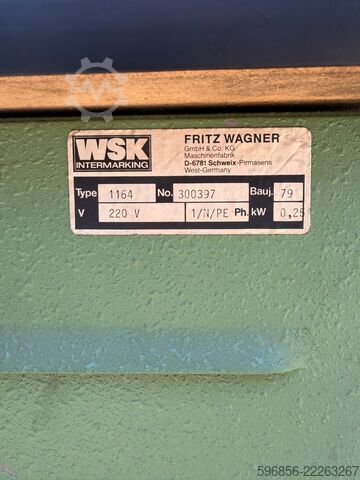 WSK Intermarking Fritz Wagner Type 1164 – hot stamping / foil gilding machine WSK Intermarking Fritz Wagner Typ 1164 – maszyna do hot stampingu / złocenia folią WSK Intermarking Fritz Wagner Typ 1164 – maszyna do hot stampingu / złocenia folią