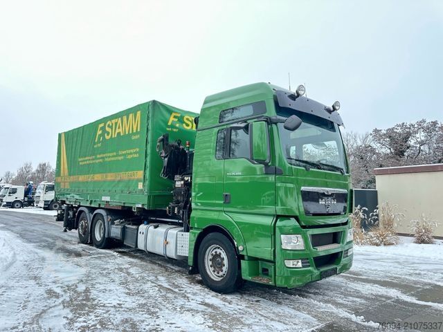LKW mit Pritsche & Plane MAN TGX 26.480 Kran 25m, Wechselpritsche , Container
