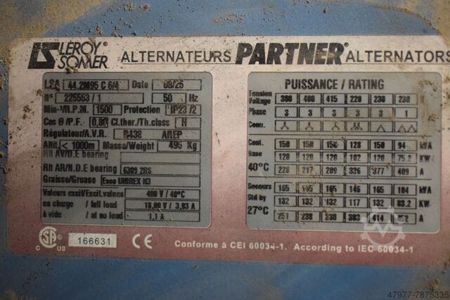 Generator set, emergency generator set SDMO R 165