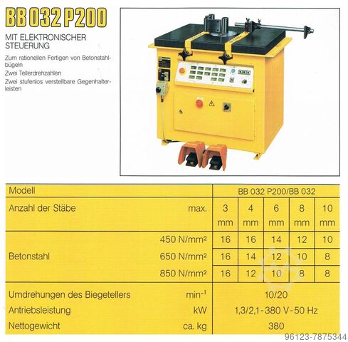 Rebar Bender Muhr und Bender / Mubea BB 032 P200