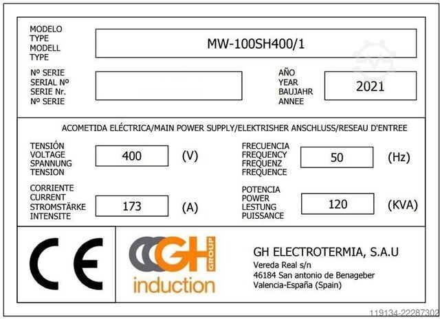 EMMEDI HF WELDER 100KW EMMEDI GH INDUCTION HF WELDER 100KW