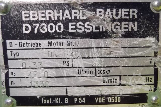 Gear motor 0.25 kW 42 rpm Bauer DK640/163
