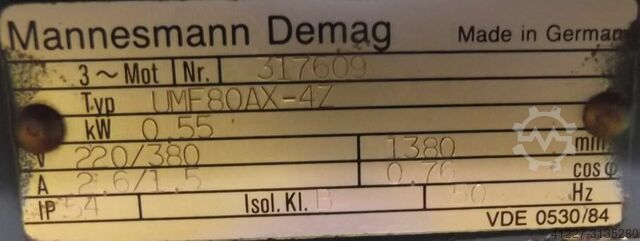 Gear motor 0.55 kW 110 rpm Demag UMF80AX-4Z