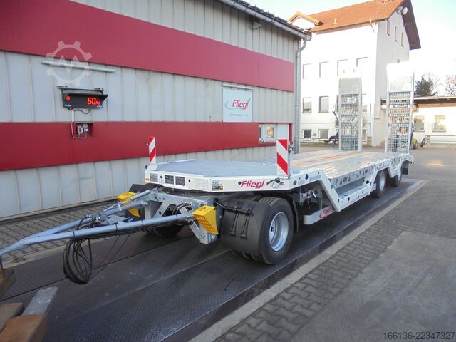 Low loader trailer FLIEGL Tiefladeanhänger DTS 300 mit Radmulden